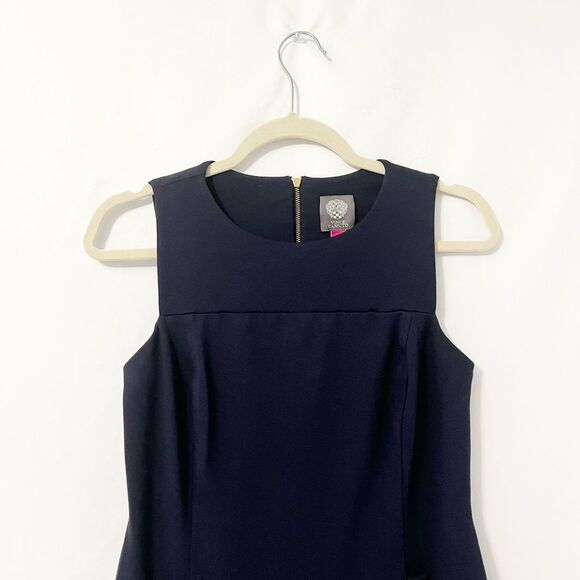 🟢Vince Camuto Navy Blue Dress w/Gold Button Detail Size 4 - Picture 6 of 7